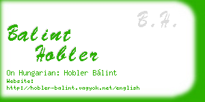 balint hobler business card